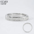 2mm Round Shape Full Band Channel Set Silver Plated White Gold Wedding Ring Princess Cut Channel Set Moissanite Wedding Band
