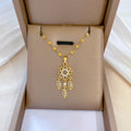 Luxury Minimalist Micro Pave Cz Crystal Dreamcatcher Pendant Necklace Gold Plated Feather Tassel Stainless Steel Necklace