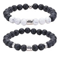Fashion Natural Stone Beads 12 Zodiacs Beads Bracelet Howlite Lava Stone Bracelet Couple Friendship Jewelry