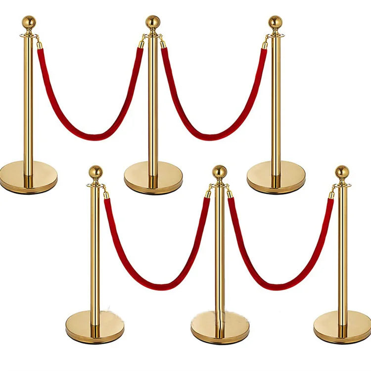 Factory Wholesale Hot Sale Crowd Control Hotel Metal Barrier Railing Rope Stanchion Rope Barrier Stanchions