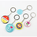 Factory Sale Handicraft Cartoon Colorful Single Side Key Chain Ring 37mm Size Aluminium Stainless Steel Digital Photo Button