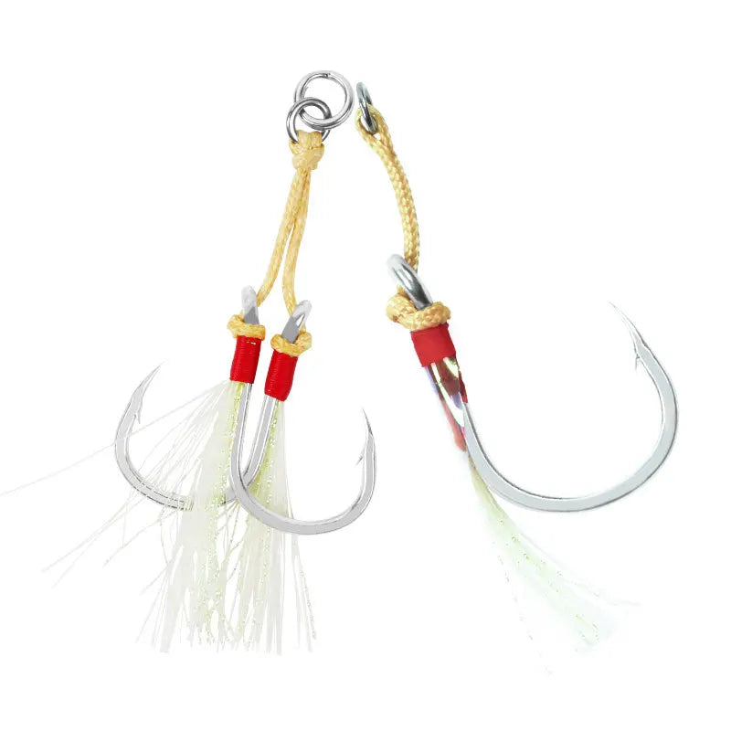 High Carbon Steel Single & Double Boat Fishing Hook Luminous Wire Freshwater/Saltwater Lure Fishing Bass Stream