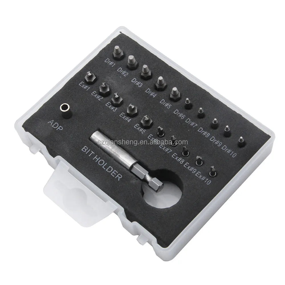 22Pcs Damaged Screw Extractor Drill Bit Set Stripped Screw Extractor Kit for Broken Bolt Extractor All-Purpose with Magnetic