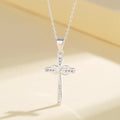 Wholesale Opal Aaa Cubic Zirconia Birthstone 925 Sterling Silver Jewelry Pendent Cross Necklace for Women