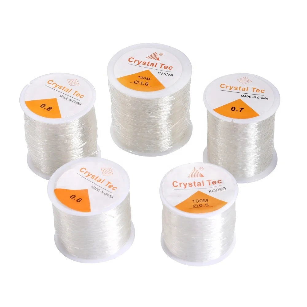High Quality 0.5mm-1mm Transparent Elastic Crystal Thread 100 Meter /roll Crystal Line for Diy Jewelry Making