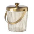 2021 Top Seller Gold New Design Ribbed Glass Ice Bucket with Handle Lid