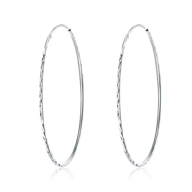 Endless Hoop Earrings for Women Girl Huggie Sterling Silver Hoop Earrings 925 Sterling Silver Earrings