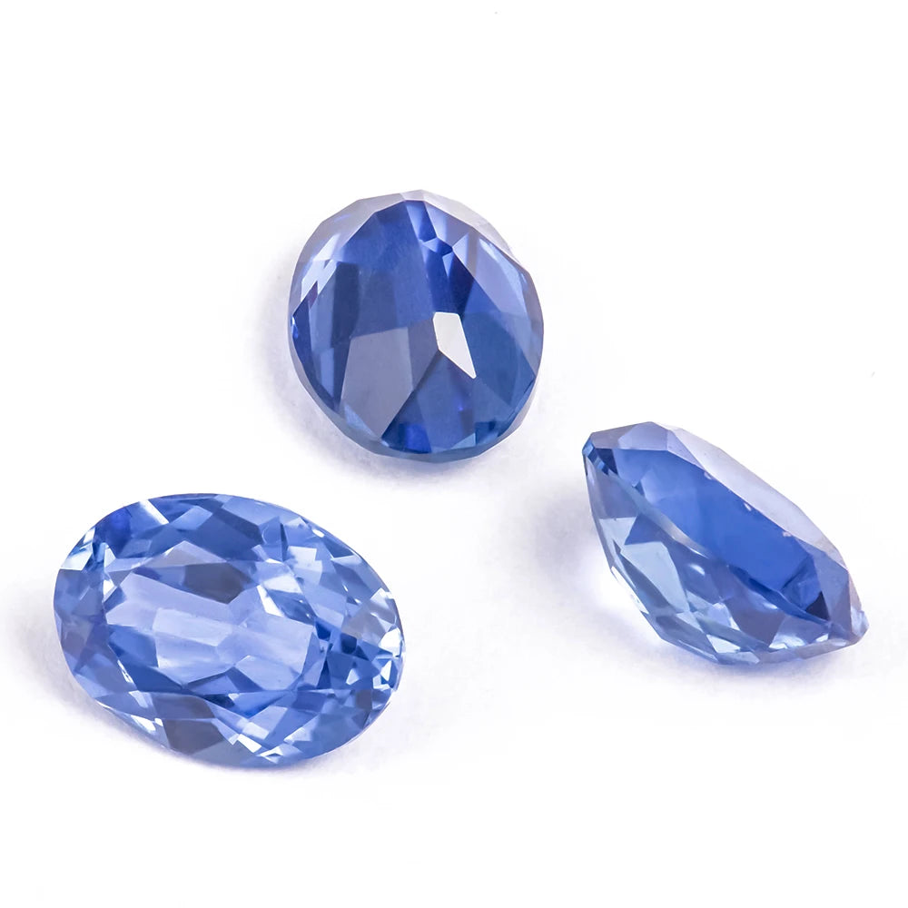 Xingyue  Synthetic Gemstones Oval Shape Lab Grown Sapphire for Jewelry Setting