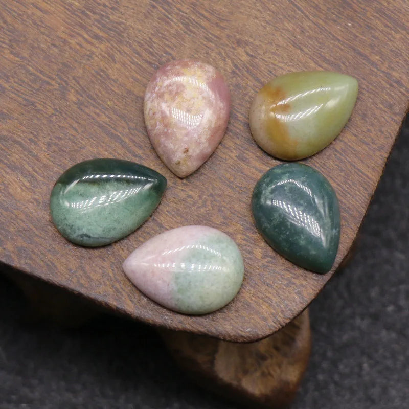 DIY Crystals 10*14mm Natural Indian Agate Loose Round Cabochon Gemstone crystal jewelry