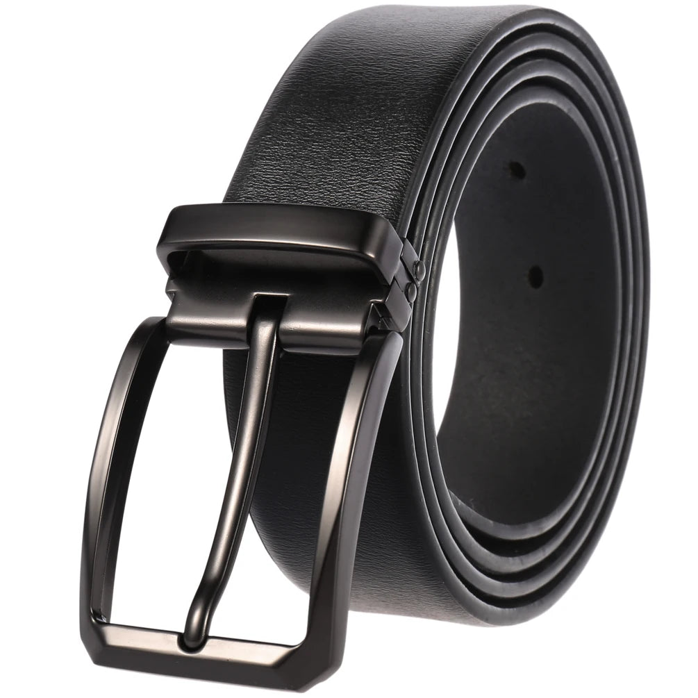 LY35-4026-4 Men's New Pin Buckle Perforated Second Layer Leather Belt