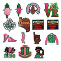 Hot Sale Sororities Chenille Handmade Embroidered Iron on Patches Symbol Emblem Aka Sorority Patches