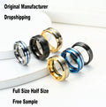TG Polished or Brushed 8mm Black Silver Gold Blue Grooved Center Wedding Engagement Band Tungsten Carbide Ring for Men