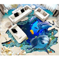 Cute Dolphin Small Sea Fish Printing Eco-friendly Self-adhesive Waterproof 3D PVC Vinyl Flooring 3D Model Design Indoor Floor