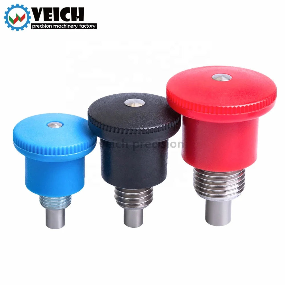 VCN218-B/MB Fastener Red Blue Black Plastic Knob Return Carbon Steel Indexing Plunger for Return Carbon Steel Indexing Plunger