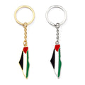 Manufacturer Stainless Steel Support Palestine National Country Flag Map Keychain 18K Gold Palestine Flag Map Pendant Key Chain