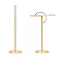 Free Standing Modern Eco-Friendly Stainless Steel Brushed Gold Foldable Toilet Paper Towel Roll Holder Stand Metal Rack