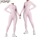 Yoke Workout Sets Nylon Spandex Exercise Workout Set Top and Bottom Running Women Yoga Active Wear Pants With Pockets for Women