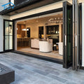 Commercial Modern Design Bi-Folding Aluminum Door for Hotels Finished Surface Exterior Thermal Break Accordion Folding Glass