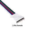RGBW 5 Pin Male Female LED Strip Connector 5Pin Needle Wire Cable Strip to Controller Connector for RGBW LED Strip Light