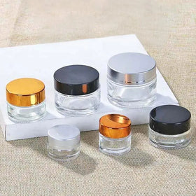 Refillable 10g Clear 100g Empty 50g Frosted 30g Skincare Cosmetic Glass Jar for Cream
