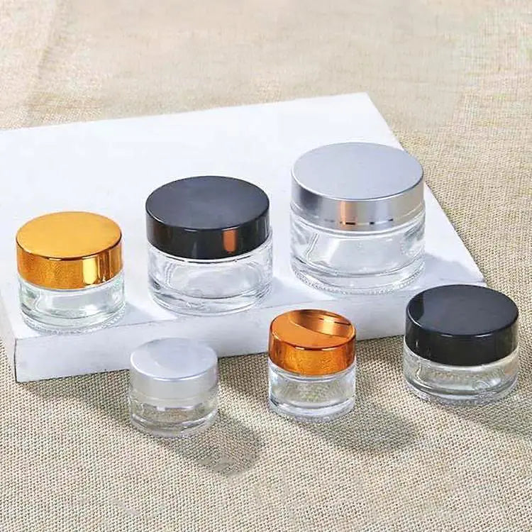 Refillable 10g Clear 100g Empty 50g Frosted 30g Skincare Cosmetic Glass Jar for Cream