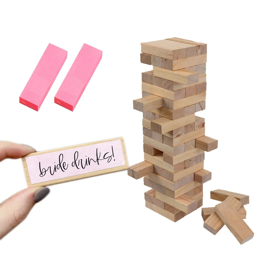 PAFU Tumbling Tower Drinking Game Wooden Blocks
