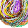 Factory Wholesale 8mm Round Loose Beads Cracked Glaze Glass Beads for DIY Jewelry Making