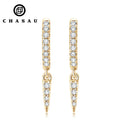 Passed Diamond test 1.5mm 0.06CT Moissanite 925 Sterling Silver Fashion Drop Hoop Earring for Women