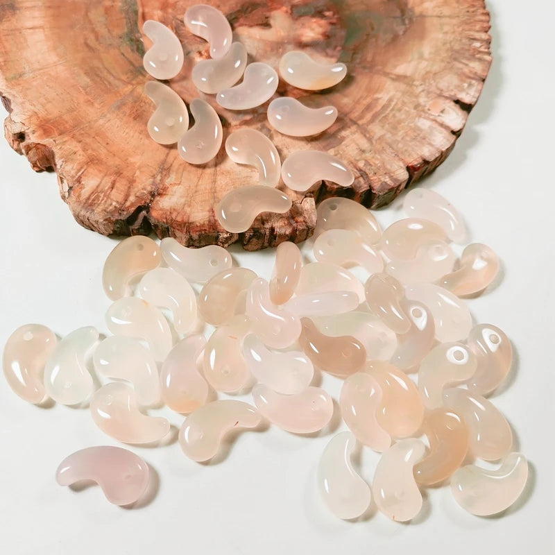 HZ Hot Sale & High Quality Hair Clips Beads Aquamarine Agate Jade Magatama Pendant