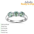 Simple 5MM Blue Green Three Stone Moissanite Rings Fine Jewelry S925 Sterling Silver Round Cut 0.5CT VVS GRA Moissanite Rings