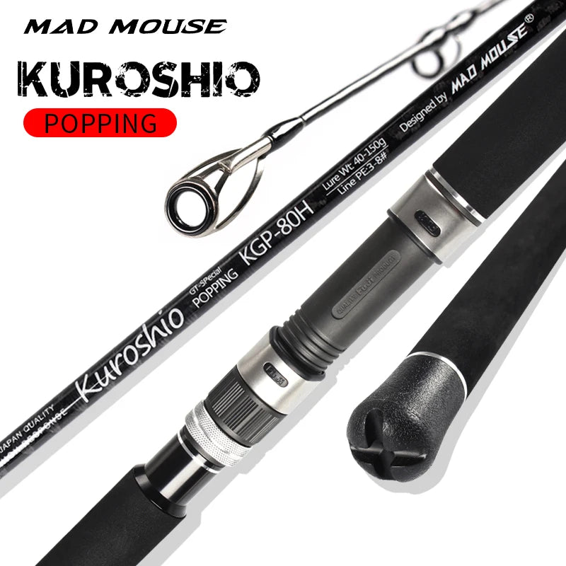 MAD MOUSE Popping Rod New Japan Full Fuji Parts Cross Carbon Boat ROD Kuroshio 2.4m 80H 2.64m 88XH 28kgs PE3-10 Ocean Rod