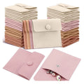 Multi Colors 8x8cm Luxury Small Microfiber Jewelry Packaging Pouches Wedding Ring Bags with Snap Button