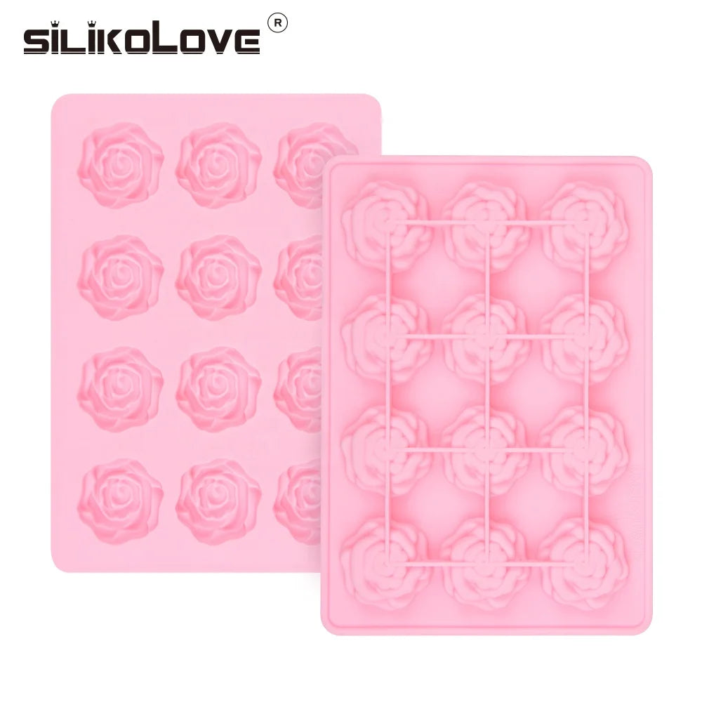 12  Cavity 3.8 cm Silicone Small Flower Biscuit Cake Mold Cookie Bakeware for Cake Tools