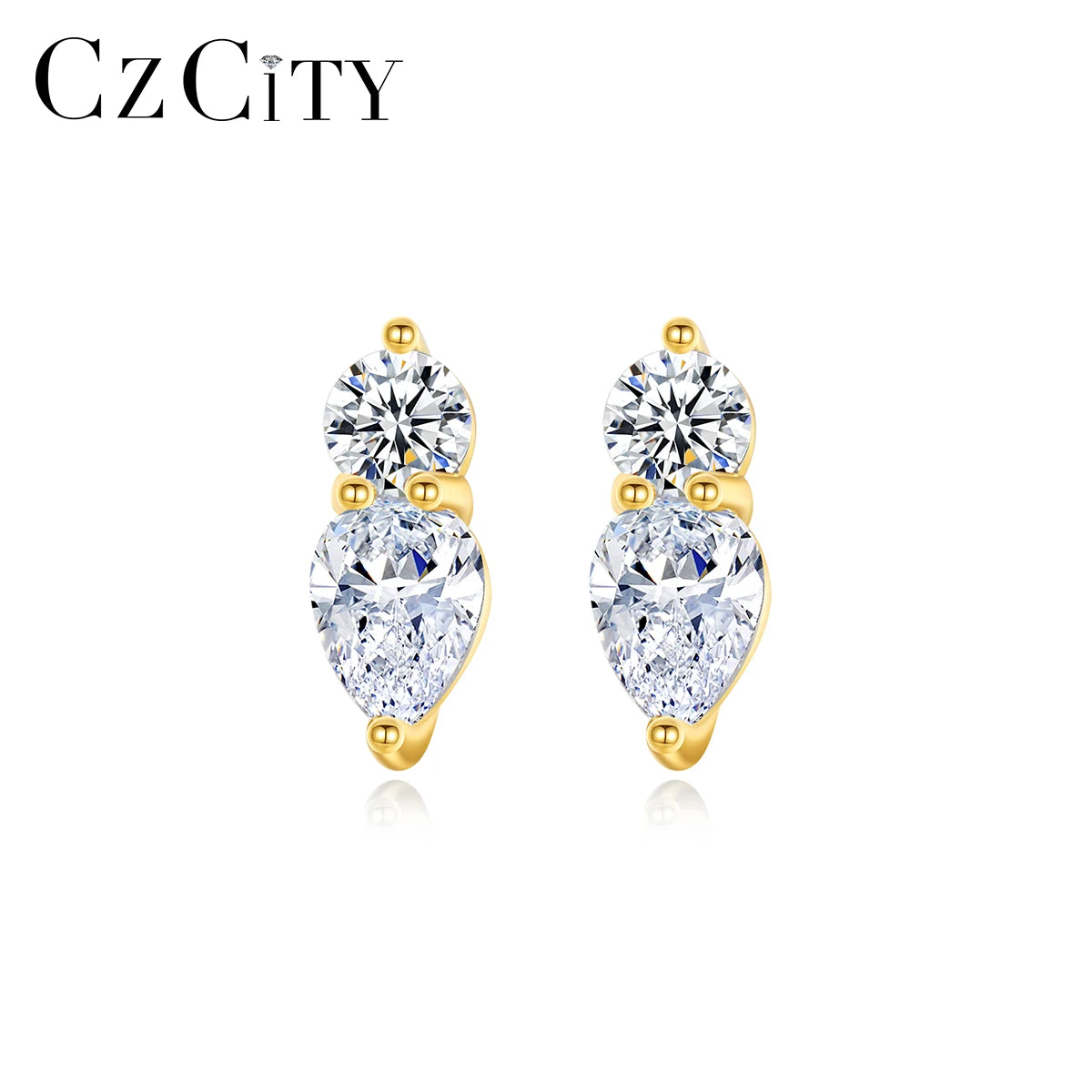 CZCITY Stud Korea Tiny Sublimation Stylish 925 Fashion Woman Inspired Cubic Zirconia Earring Jewelry