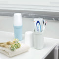 Portable On-the-Go Household Mouthwash Cup Set for Travel & Bathroom Oral Hygiene Care Storage