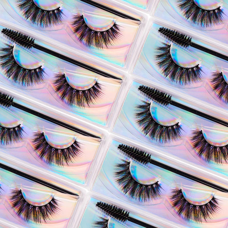 Faux Mink Eyelashes Primer  Volume 3D  Natural Thick Handmade Lashes Vendor Lashese Real Mink With Case