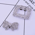 New Trend Alloy Shoe Buckle Female Square Bow Diamond Shoe Flower Bow Shoe Accessories Wholesale Crystal Crafts