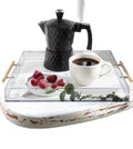 12"x12" Clear Acrylic Serving Tray with Golden Handles Huge Capacity Sturdy Acrylic Tray for Desk Organizer Storage Tray