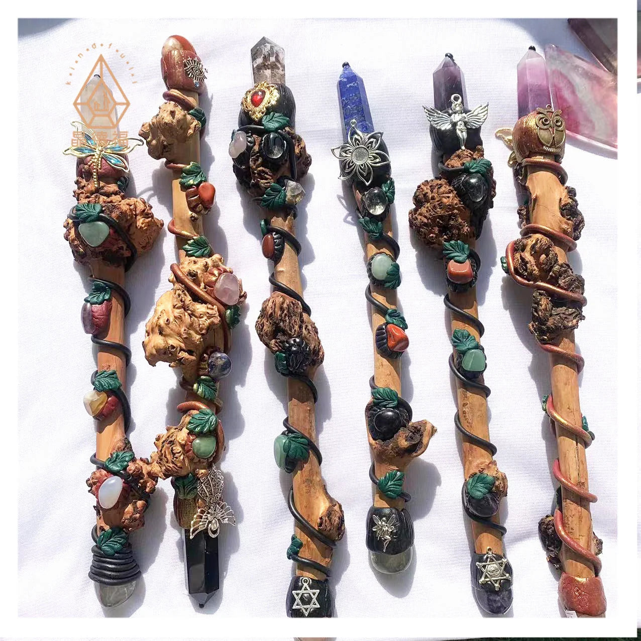 Kindfull Nature Crystal Magic Wand Fengshui Healing Stone Garden Quartz Magic Stick for Sale