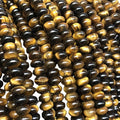 6*4mm 8*5mm Natural Stone Yellow Tiger Eyes Stone Abacus Beads DIY Jewelry Making Accessory Loose Spacer Rondelle Beads