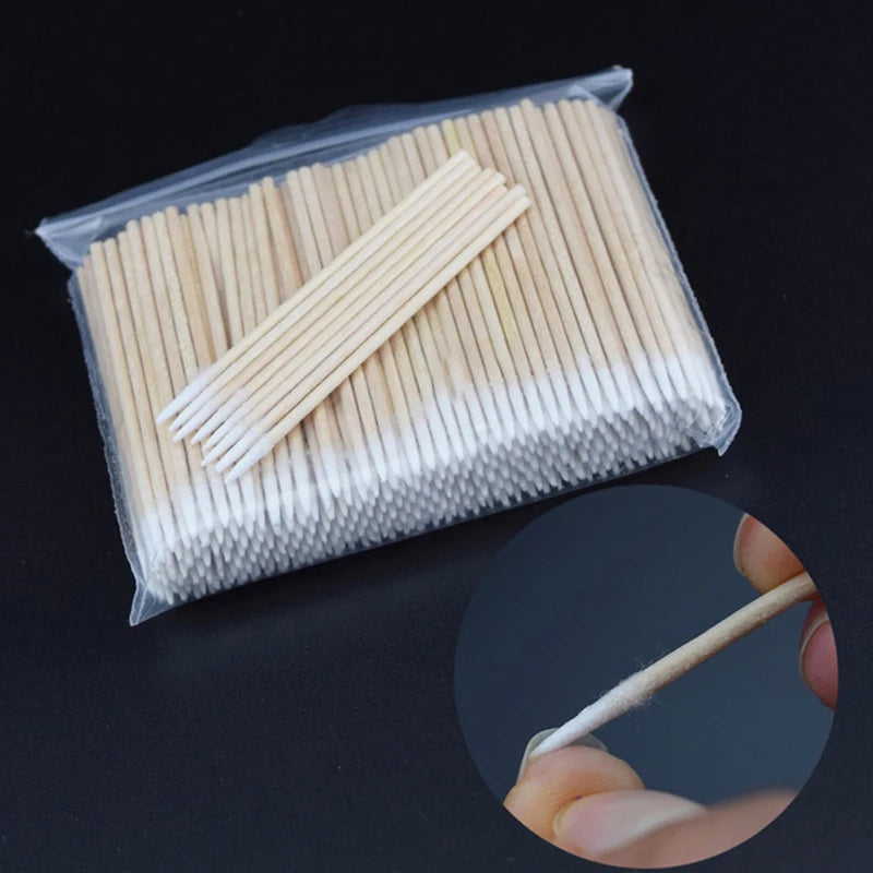 100 PCS/bag Wooden Micro Cotton Swab for Permanent Makeup and Lash Lifting Cheap Price