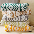 Ultra Soft Boho Throw Blanket Plush Warm Reversible Blanket Geometric Print Throw Blanket