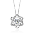 925 Sterling Silver Jewish Star Pendant Necklace for Women Rhodium Plated Wedding & Party Jewelry Box Chain Claw Setting Zircon