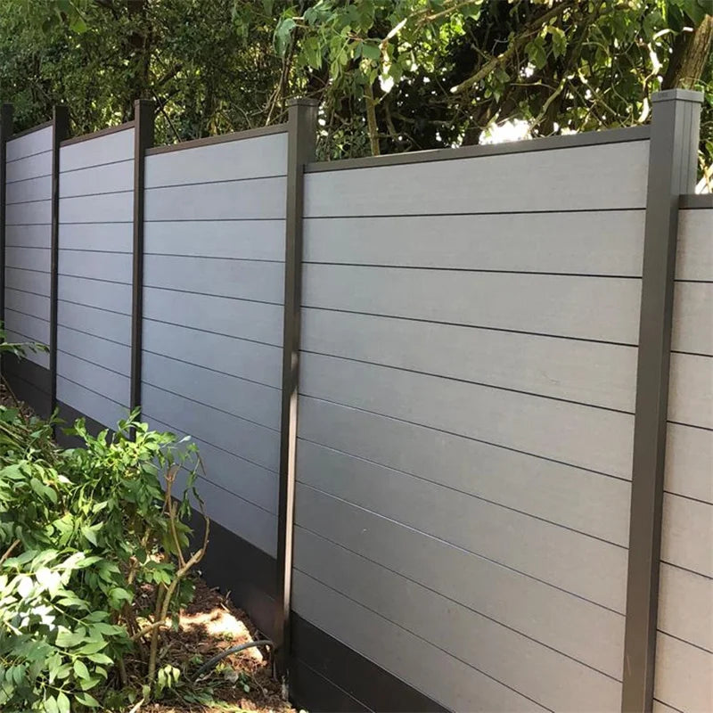 Wood Plastic Composite Garden Fence Boards WPC Composite Fence Outdoor Fence Aluminum Post