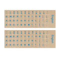 Transparent Background Blue Font Universal English Keyboard Stickers for PC Computer Mac Laptop Desktop Keyboard