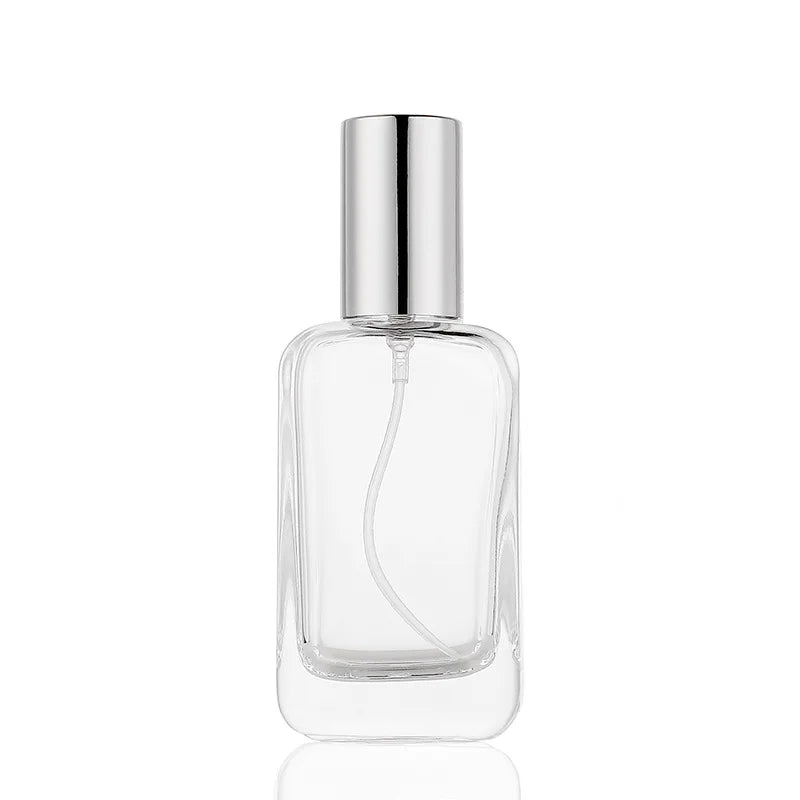 30ml Flat Perfume Spray Bottle with Screw Cap Empty Rectangular Glass Cosmetic Bottles with Reed Diffuser