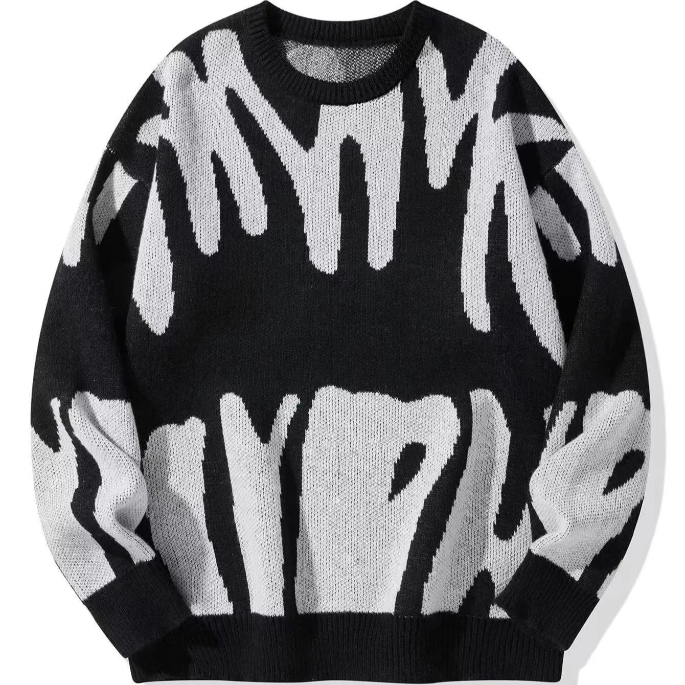 Custom Logo Oem Odm Vintage Sweater Men's Pullover Jacquard Pattern Knitwear Crewneck Knitted Designer for Men Manufacturers