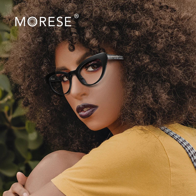 MORESE 2012 Women's Fashionable Cat Eye Optical Glasses Frame TR90 Spectacle Frames in Blue Black Transparent Pink Styles