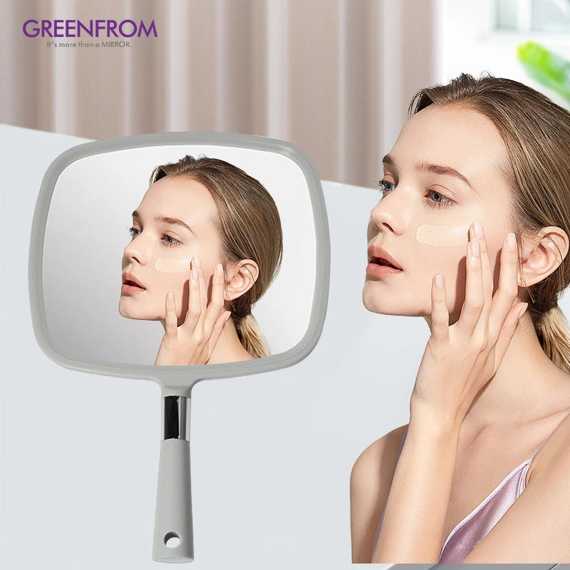 Quality Plastic Mini White Mirror Hand Held Luxury Makeup Pocket Compact Mirror
