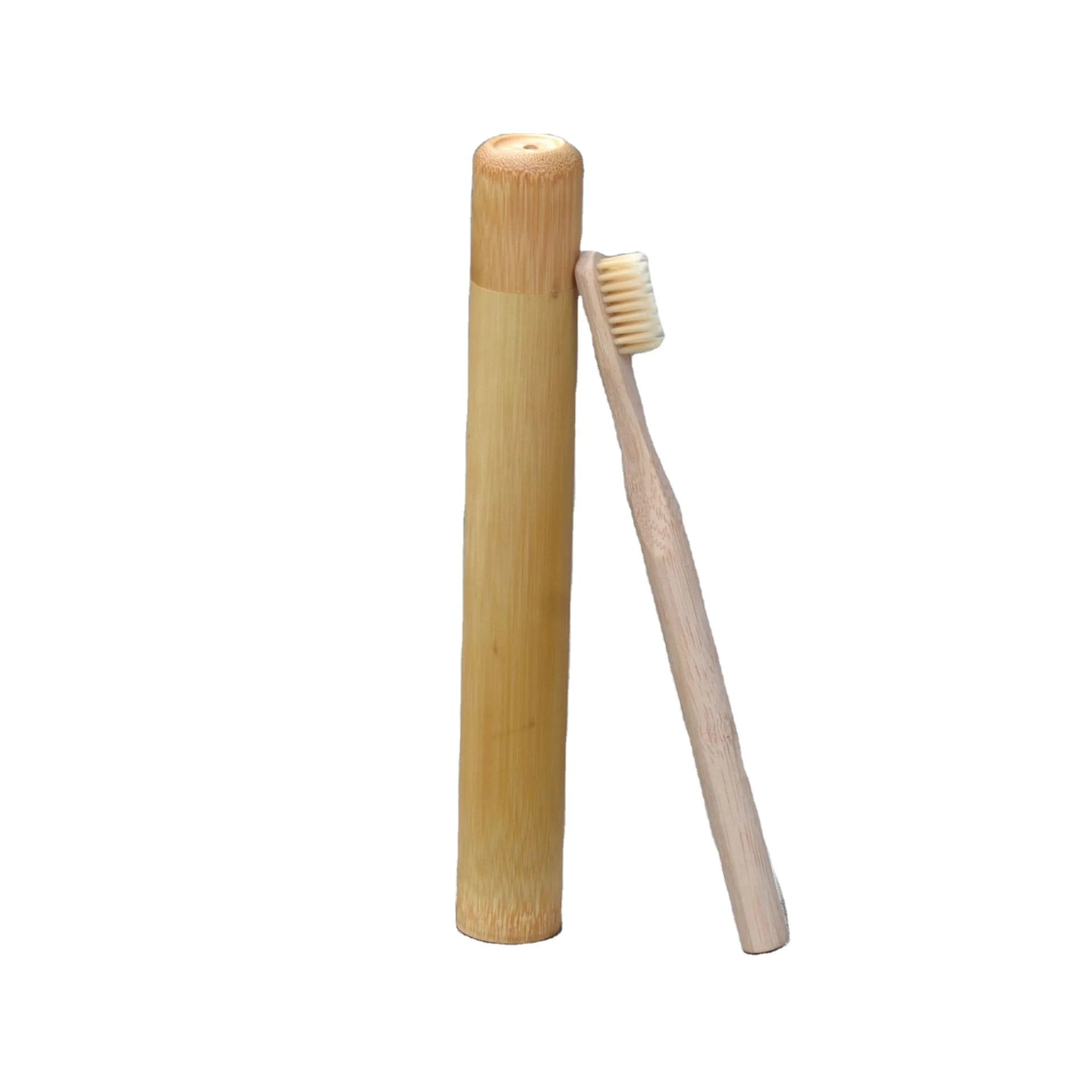 Bamboo case Toothbrush Holder  Bamboo Toothbrush Travel Kit With Laser logo